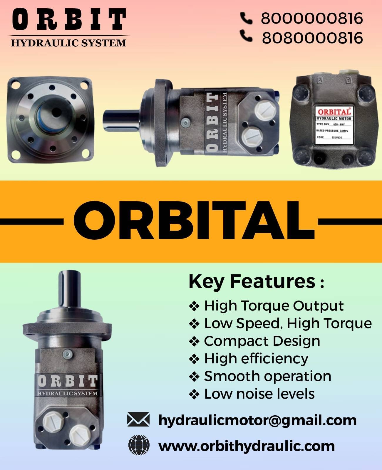 OHV Orbital Hydraulic Motor Manufacturer in Mumbai Pune Bangalore Ahmedabad Chennai Delhi Kolkata Hyderabad Rajkot Vadodara India