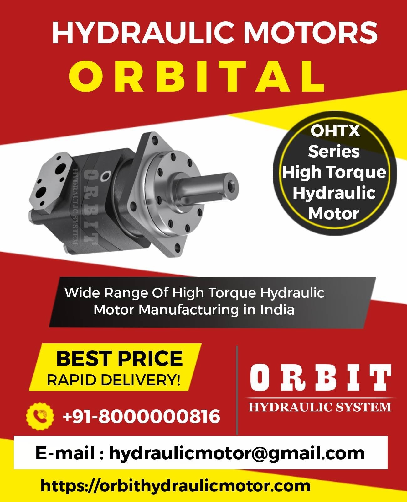 OHT Orbital Make Hydraulic Motor Manufacturer in Mumbai Pune Chennai Bangalore Hyderabad Nashik Delhi India