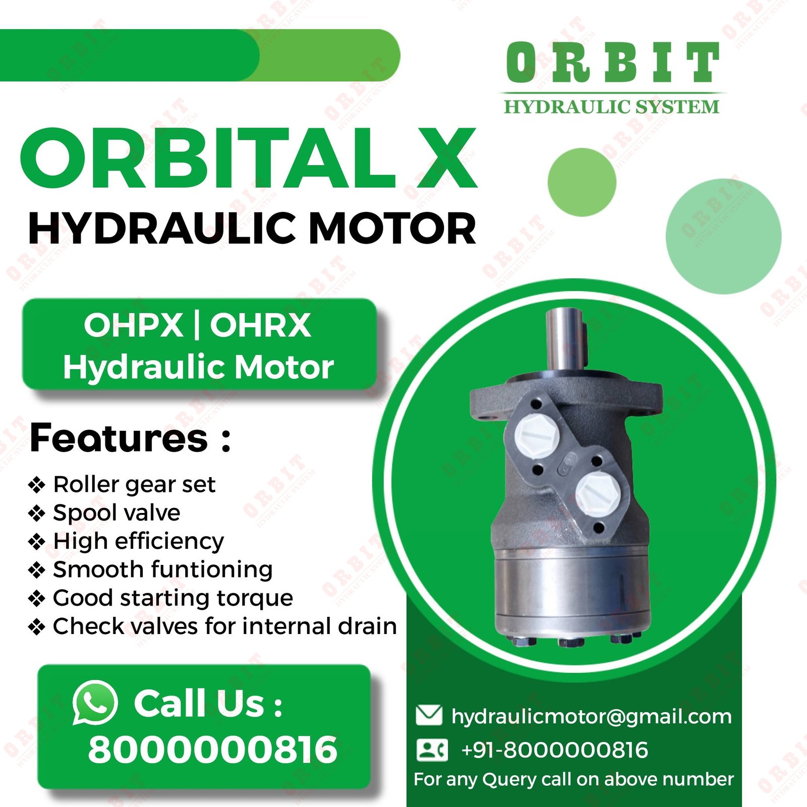 OHPX OHRX Hydraulic Motor Manufacturer Dealer Distributor in Mumbai Pune Chennai Bangalore India